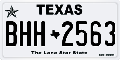 TX license plate BHH2563