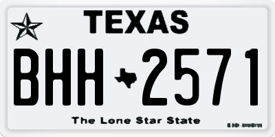 TX license plate BHH2571