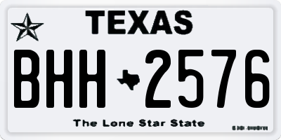 TX license plate BHH2576