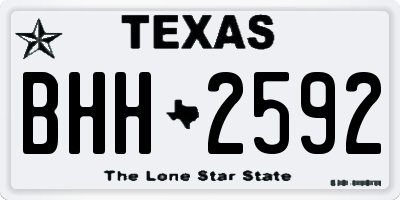 TX license plate BHH2592