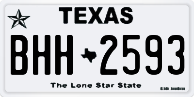 TX license plate BHH2593