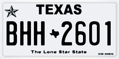 TX license plate BHH2601