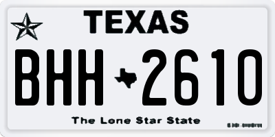 TX license plate BHH2610