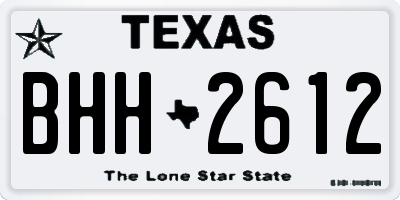 TX license plate BHH2612