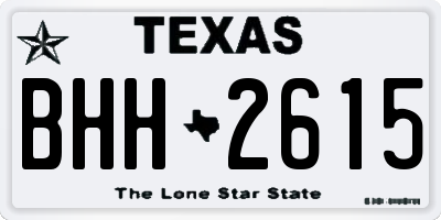 TX license plate BHH2615