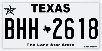 TX license plate BHH2618