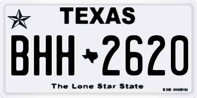 TX license plate BHH2620