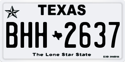 TX license plate BHH2637
