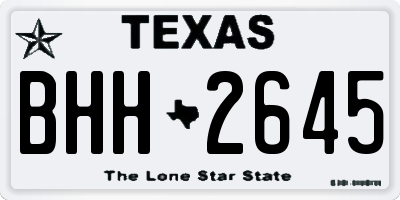 TX license plate BHH2645