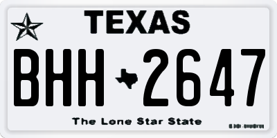 TX license plate BHH2647