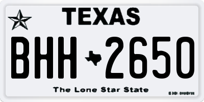 TX license plate BHH2650