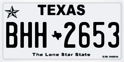 TX license plate BHH2653