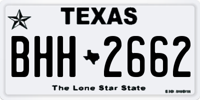 TX license plate BHH2662