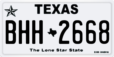 TX license plate BHH2668