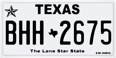 TX license plate BHH2675