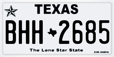TX license plate BHH2685