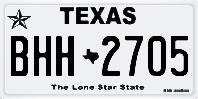 TX license plate BHH2705