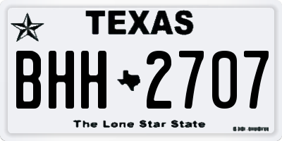 TX license plate BHH2707