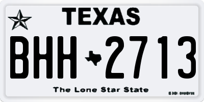 TX license plate BHH2713