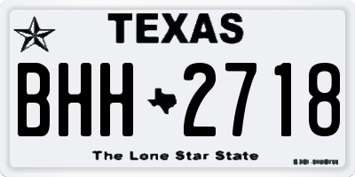 TX license plate BHH2718