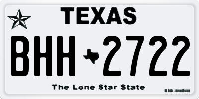 TX license plate BHH2722