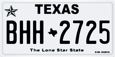 TX license plate BHH2725