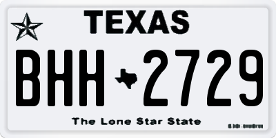 TX license plate BHH2729