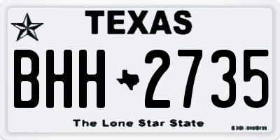 TX license plate BHH2735