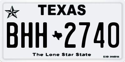 TX license plate BHH2740