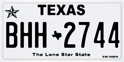 TX license plate BHH2744