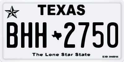 TX license plate BHH2750