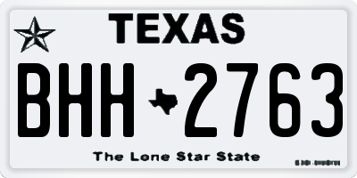 TX license plate BHH2763