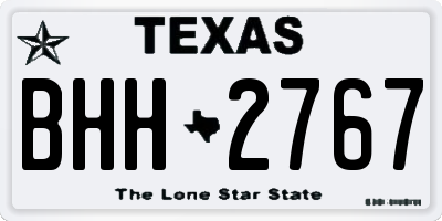 TX license plate BHH2767