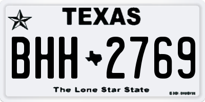 TX license plate BHH2769