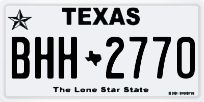 TX license plate BHH2770