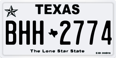 TX license plate BHH2774