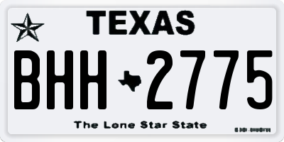 TX license plate BHH2775