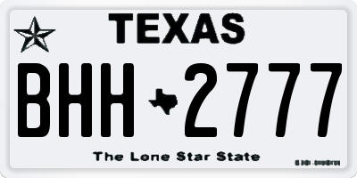 TX license plate BHH2777