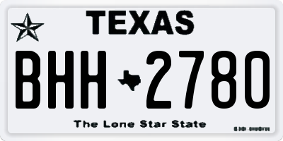TX license plate BHH2780