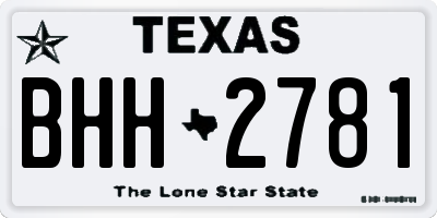 TX license plate BHH2781