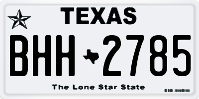 TX license plate BHH2785