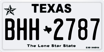 TX license plate BHH2787