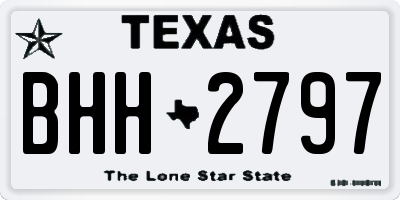 TX license plate BHH2797