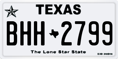 TX license plate BHH2799