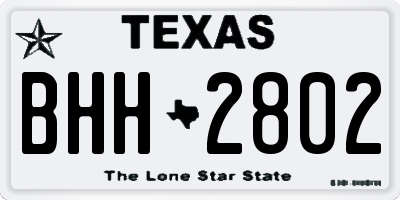 TX license plate BHH2802
