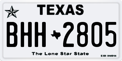 TX license plate BHH2805