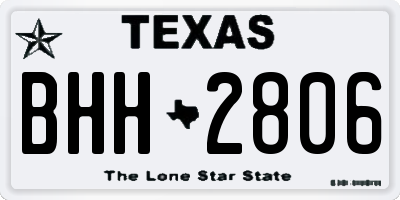 TX license plate BHH2806