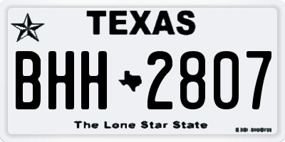 TX license plate BHH2807