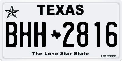 TX license plate BHH2816