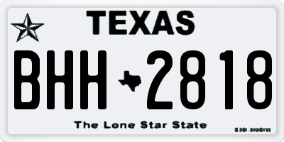 TX license plate BHH2818